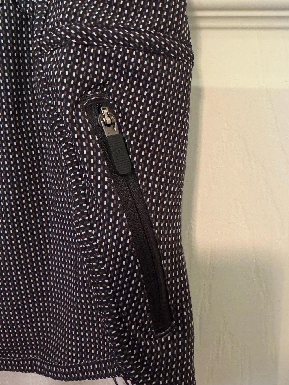 Lululemon Black Microdot Shorts, Perfect Condition, Drawstring Zip Pocket size 8